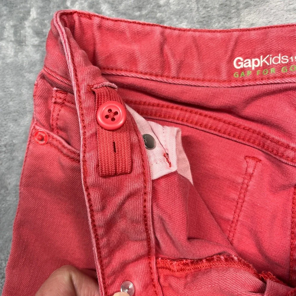Gap Kids Super Skinny Jeans Kids Coral Red Adjustable Waist 12 Regular - Picture 8 of 16